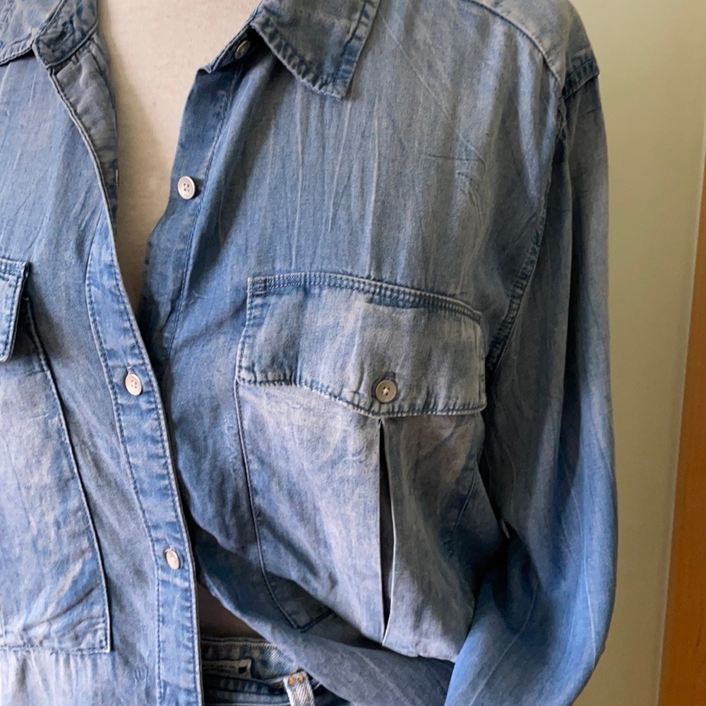 SOLD Calvin Klein Sustainable Jean Shirt, Size L - Picture 9 of 16
